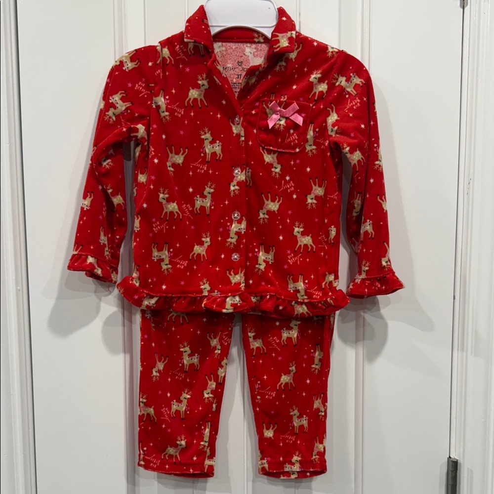 Betsey Johnson Red Reindeer Kids Pajama Set